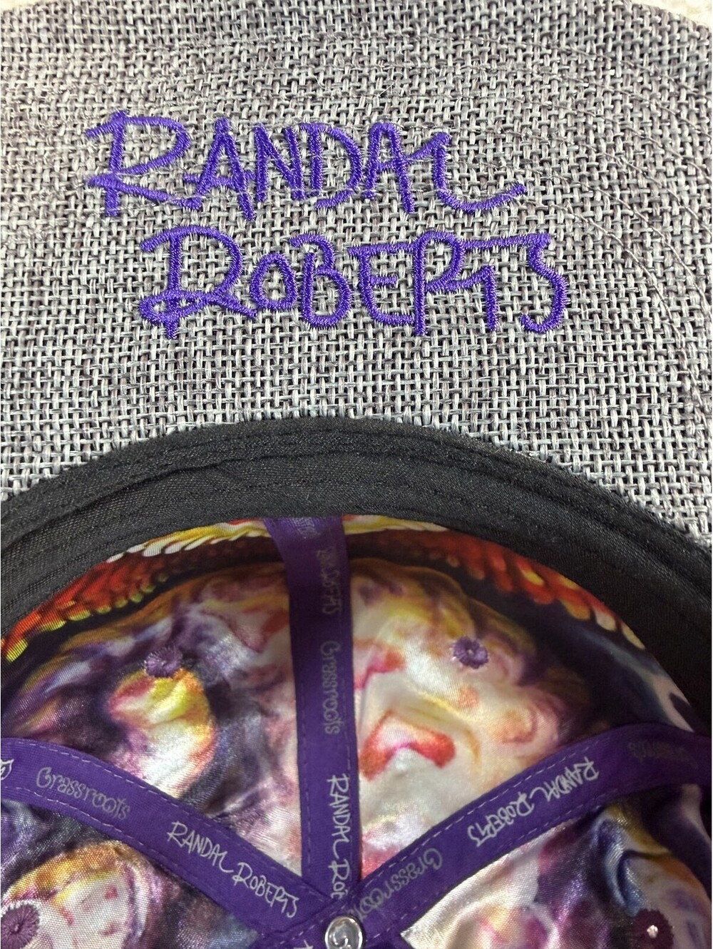 Grassroots California Randal Roberts Mandala Snapback Cap Hat Purple S/M Ltd Ed - Picture 2 of 8